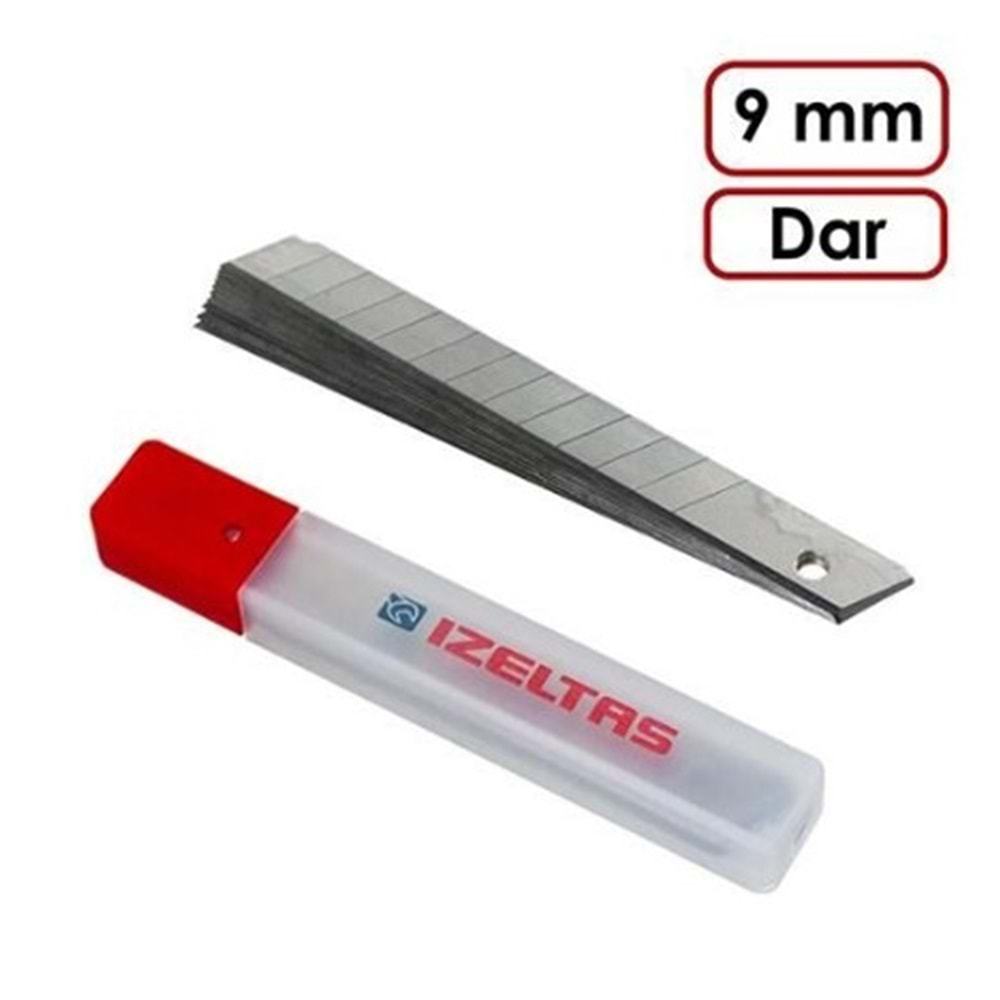 İzeltaş 14000005089 Pro Maket Bıçağı Dar Yedek Bıçak 9 mm (10'lu)