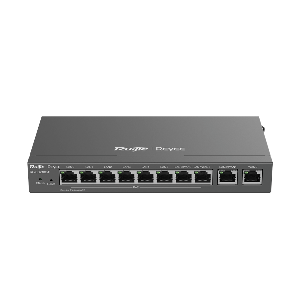 Ruijie Reyee RG-EG210G-P 8 Port Gigabit PoE+ / 2 Port Gigabit Lan / Wan 70W 200 Kullanıcılı Yönetilebilir Router