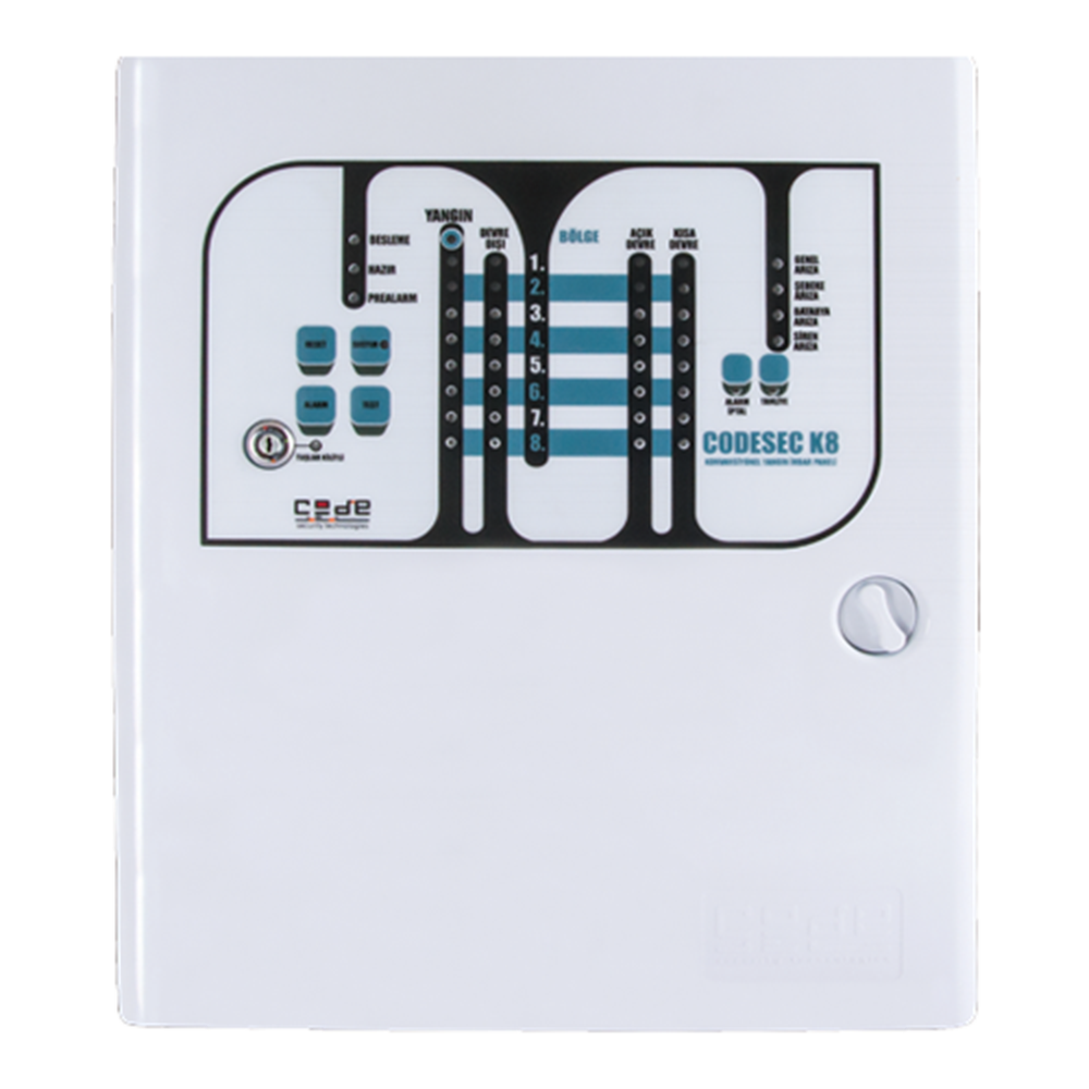 CodeSec K8A 8 Bölgeli Konvansiyonel Yangın İhbar Paneli