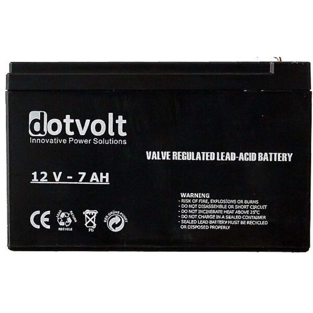 Dotvolt 12V 7AH Bakımsız Kuru Tip Ups Aküsü