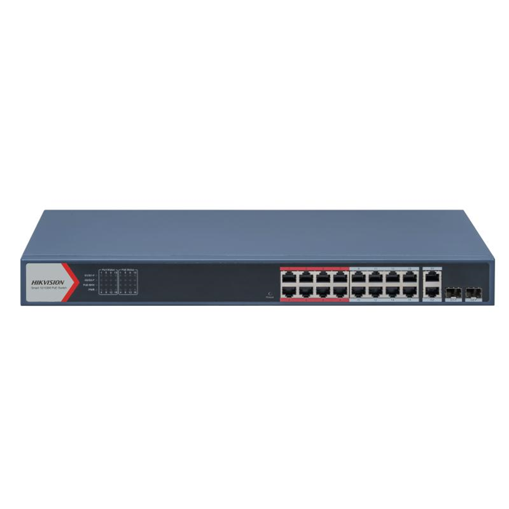 Hikvision DS-3E1318P-EI 16 Port Poe Switch 16x100Mbps 2xGigabit Uplink