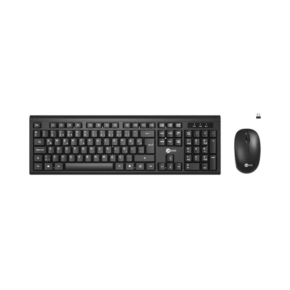 Lenovo Lecoo KW200 SİYAH Sessiz Kablosuz Klavye/Mouse Set