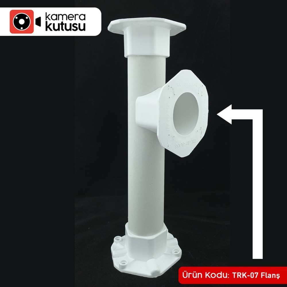 Kamera Kutusu TRK-07 Yuvarlak ve Çokgen Direk İçin Montaj Flanşı (Siyah)