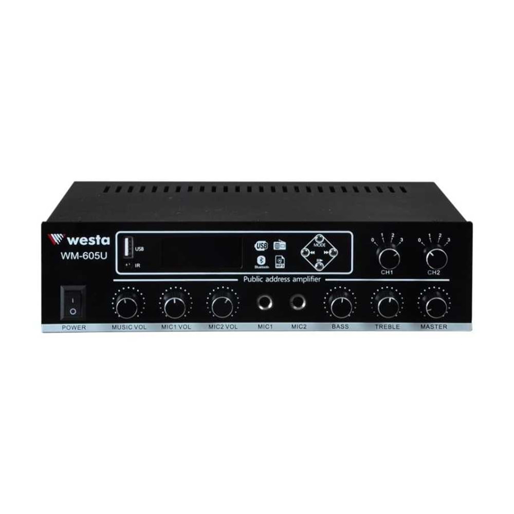 Westa WM-605U 2 Bölgeli 100W/100V Mixing Amplifier