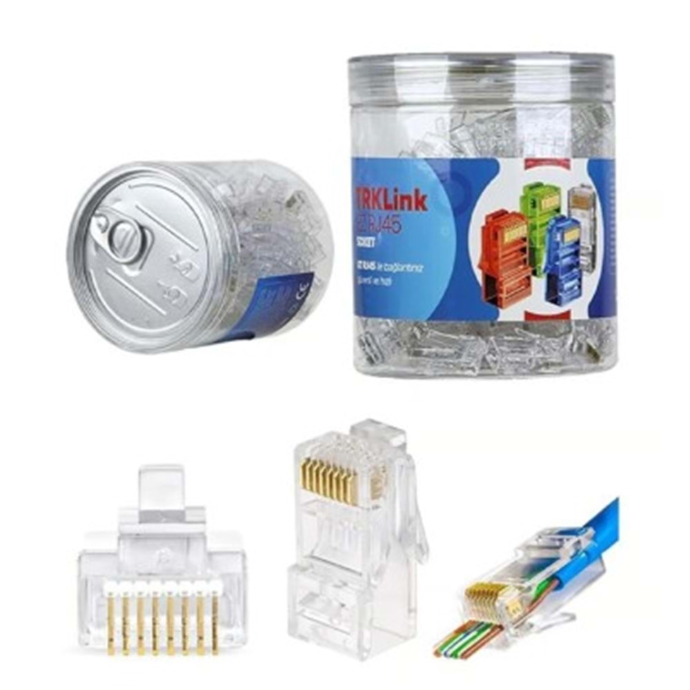 Kamera Kutusu TRKLink EZ RJ45 Konnektör (Şeffaf) 100 lü Paket
