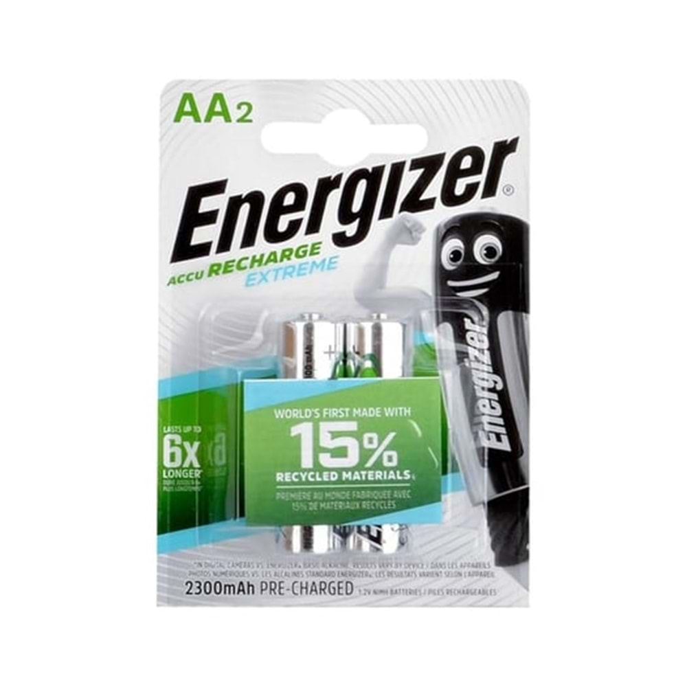 Energizer Extreme 1.2V AA 2'li 2300MAH Sarjlı Pil