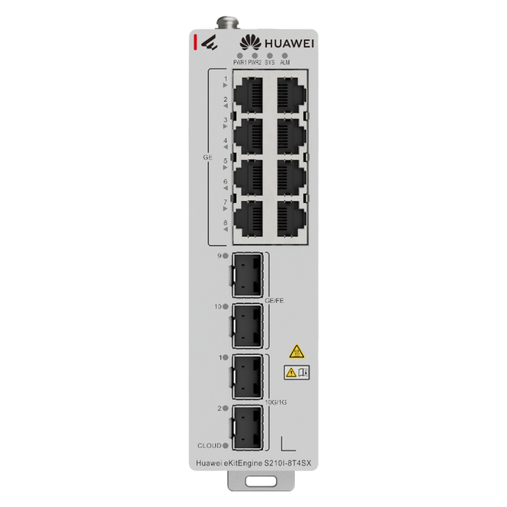 Huawei eKitEngine S210I-8T4SX 8GE, 2xGE + 2x10GE SFP Endüstriyel Switch