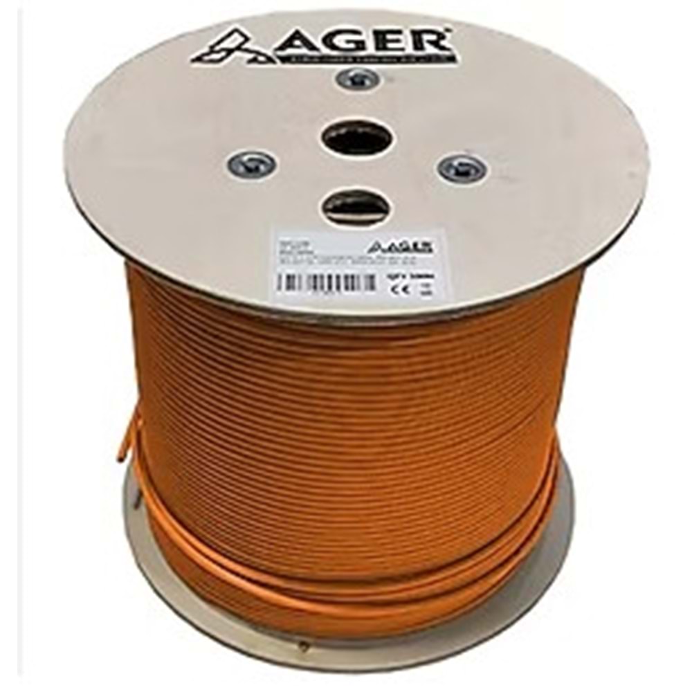 Ager AC-600-5-OR 23 AWG CAT6 Kablo /UTP LS0H Helojen Free Turuncu 250MHZ 500MT