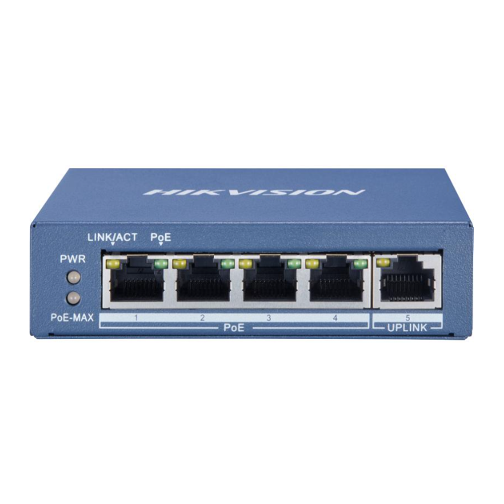 Hikvision DS-3E0505P-E/M 4 Port Gigabit PoE / 1 Port Gigabit Uplink 40W Yönetilemez Switch