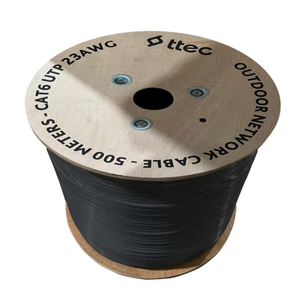 TTec KBL-CAT6-23CCA/OUT500S Dış Mekan Cat6 Kablo - 500m Siyah