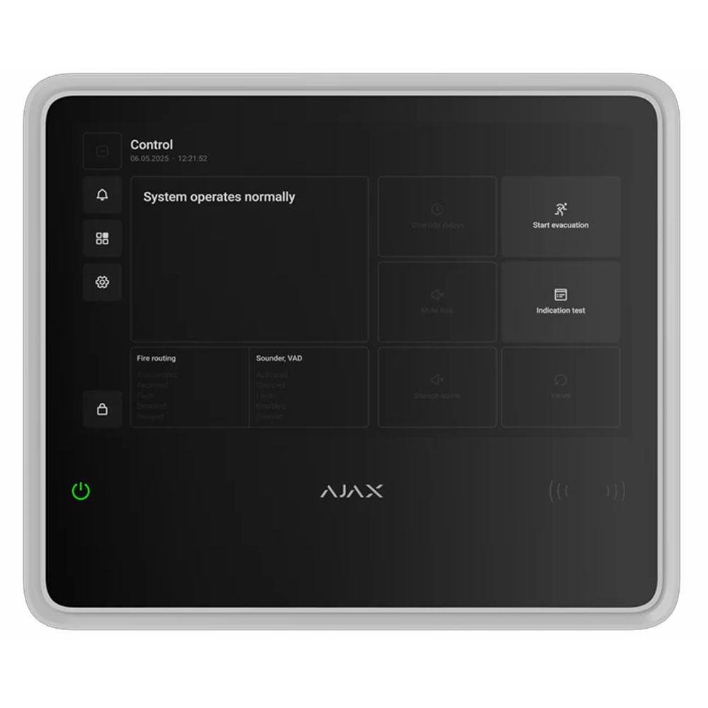 Ajax EN54 Fire Hub Jeweller Kablosuz Yangın Algılama Paneli Beyaz