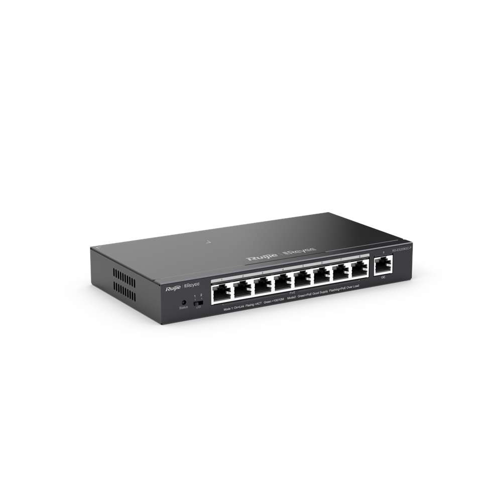 Ruijie Reyee RG-ES209GC-P 8 Port Gigabit PoE+ / 1 Gigabit Uplink 120W Yönetilebilir Switch