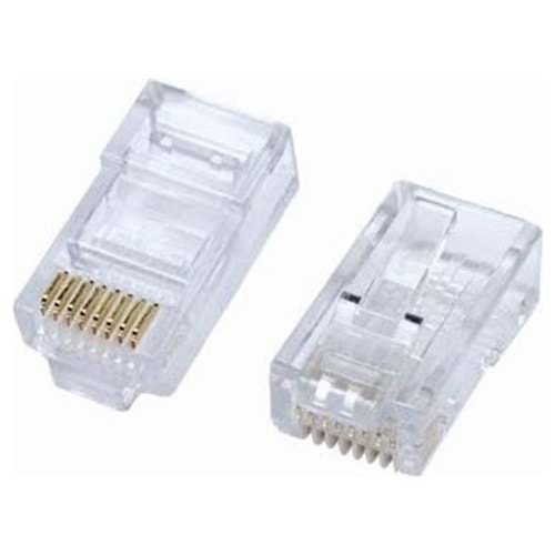 RJ45 JAK ŞEFFAF 100 LÜ PAKET (Deliksiz)