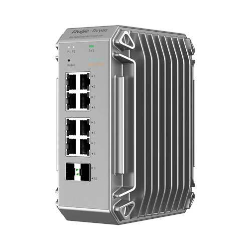 Ruijie Reyee RG-NIS3100-8GT2SFP-HP 8 Port Gigabit PoE+ / 2 Port SFP 240W Layer 2 Yönetilebilir Endüstriyel Switch
