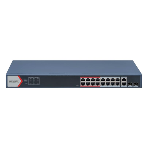 Hikvision DS-3E1318P-EI 16 Port Poe Switch 16x100Mbps 2xGigabit Uplink