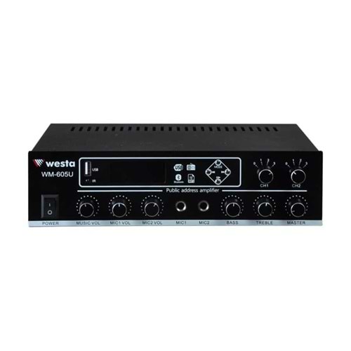 Westa WM-605U 2 Bölgeli 100W/100V Mixing Amplifier