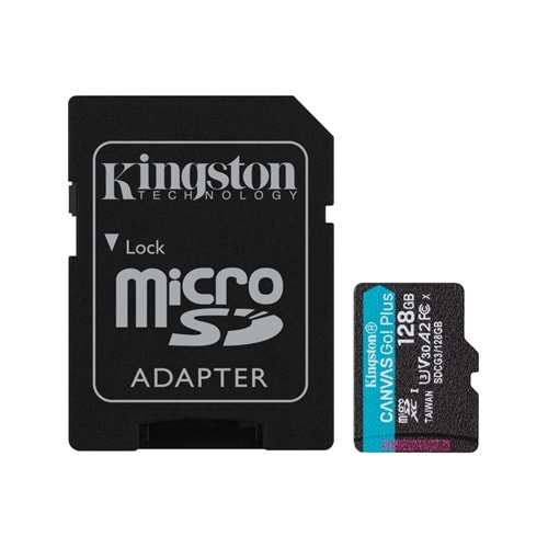 Kingston Canvas Go Plus SDCG3/128GB Class10 UHS-I U3 A2 V30 128 GB Micro SD Kart