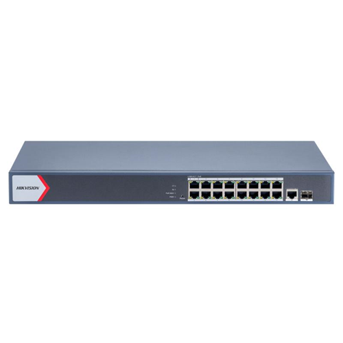 Hikvision DS-3E1518P-EI/M 16 Port Gigabit PoE / 1 Port SFP & RJ45 130W Uplink Akıllı Switch