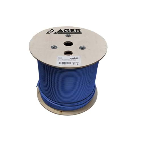 Ager AC-600-5-BL U/UTP 23 AWG Cat6 Kablo LS0H Helojen Free Mavi 250MHZ 500MT