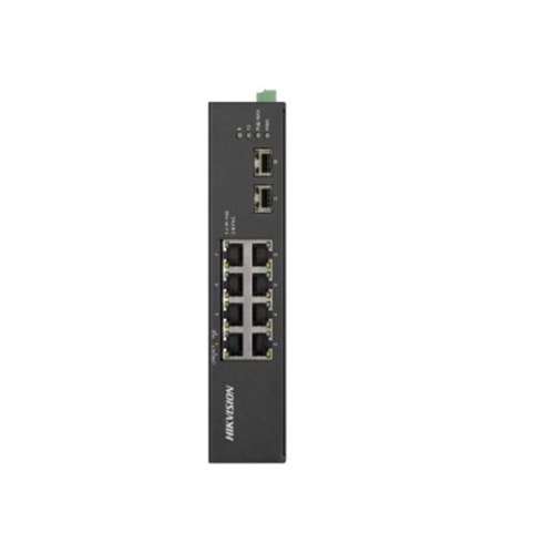 Hikvision DS-3T0510HP-E/HS 8 Port Gigabit / 2 Port SFP Uplink Yönetilemez Endüstriyel Switch