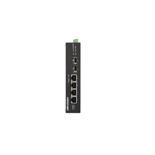 Hikvision DS-3T0506HP-E/HS 4 Port Gigabit / 2 Port SFP Uplink Yönetilemez Endüstriyel Switch