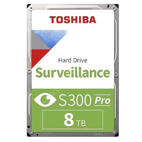 Toshiba S300 Pro 8 TB 7200Rpm 512MB Sata3 180TB 7/24(MD10ADA800V)