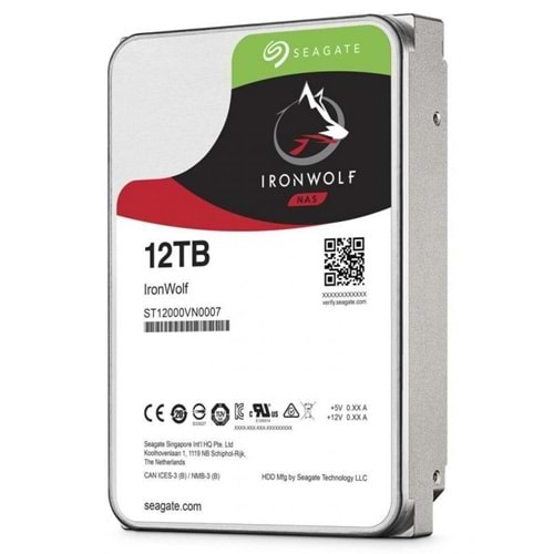 Seagate Ironwolf 12TB 7200RPM 256MB SATA3 6Gbit/sn ST12000VN0008 NAS HDD