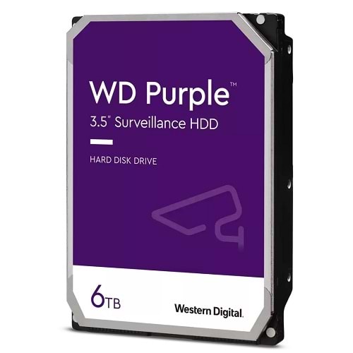 WD Purple 6TB 5400RPM 256MB SATA3 WD64PURZ 7/24 HDD Resmi Disti Garantili