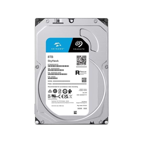 Seagate Skyhawk 8TB 5400RPM 256MB SATA3 ST8000VX010 7/24 HDD Resmi Disti Garantili