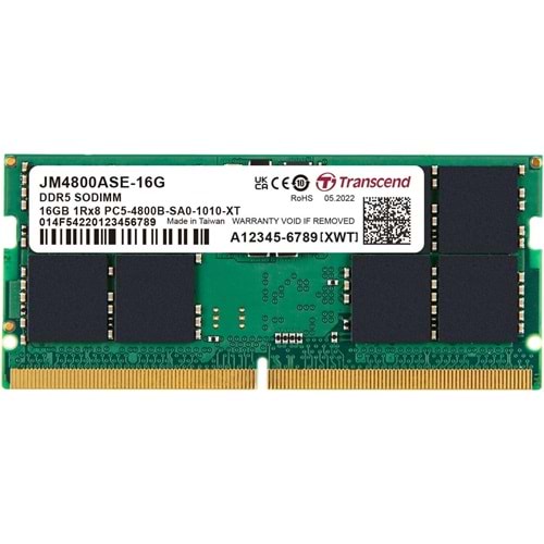 Transcend 16GB 4800MHz DDR5 1.1V JM4800ASE-16G Notebook RAM
