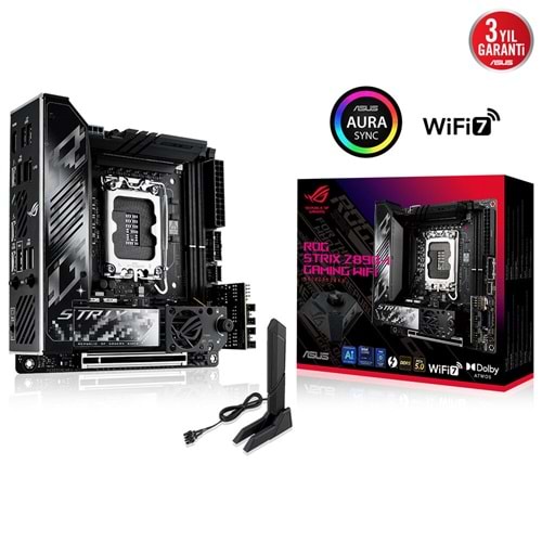 Asus Rog Strıx Z890-I Gamıng WIFI 2x DDR5 DP/HDMI 2x M.2 1x 2.5GLAN/WIFI7/BT USB3.2 1851P Anakart