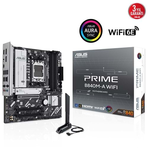 Asus Prıme B840M-A WIFI 4xDDR5 DP/HDMI 3xM.2 AM5 Anakart