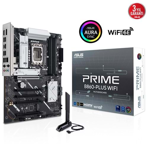 Asus Prıme B860-PLUS WIFI 4x DDR5 DP/HDMI 2x M.2 1x 2.5GLAN/WIFI/BT USB3.2 1851P Anakart