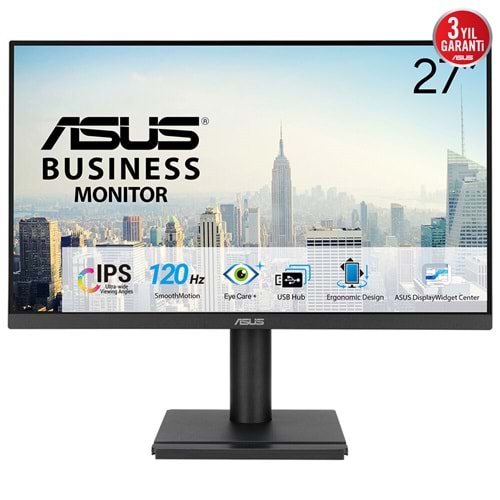 Asus VA279QGS 27 IPS 1920x1080 1ms 120Hz 350cd DP HDMI VGA USB Hoparlör Vesa 3YIL Flıcker-Free,Çerçevesiz,Düşük Mavi Işık,Pivot Monitör