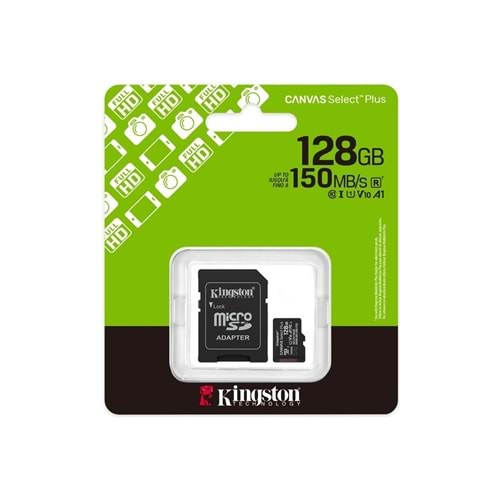 Kingston Canvas Select Plus 128GB Mıcro Sdhc CLASS10 150MB/s Hafıza Kartı SDCS3/128GB