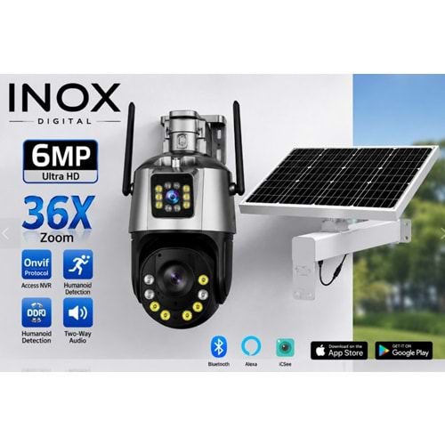 INOX-215 3+3 MP Full HD Suya Dayanıklı 36x Optik Zoom – 4G PTZ Solar Kamera