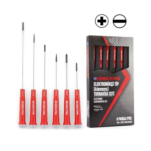 İzeltaş 4500 6 Parça Elektronikçi Tip Klemens Tornavida Seti