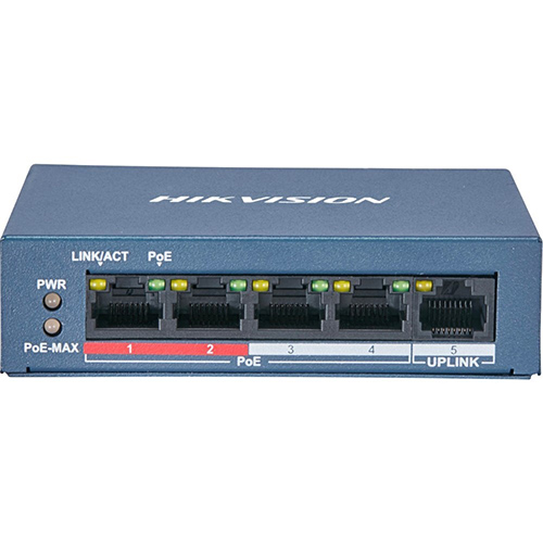 Hikvision DS-3E0105P-E/M(B) 5 PORT 4XPOE (38W) 10/100MBPS SWİTCH