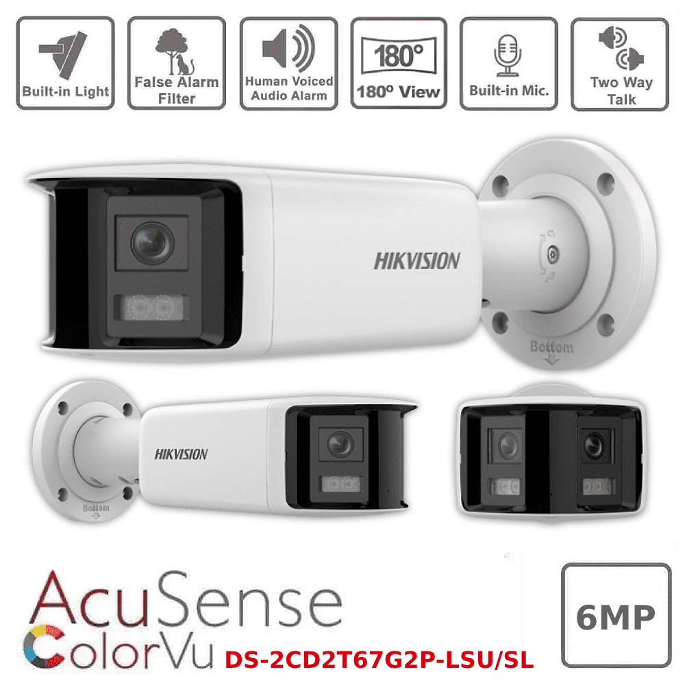 Hikvision DS-2CD2T67G2P-LSU/SL 2.8MM 6 MP Panoramic ColorVu Fixed IP Kamera