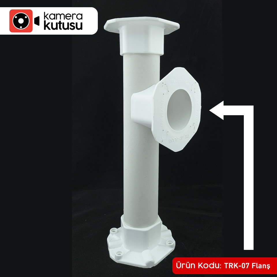 KAMERA KUTUSU TRK-07 YUVARLAK VE ÇOKGEN DİREK İÇİN MONTAJ FLANŞI-BEYAZ