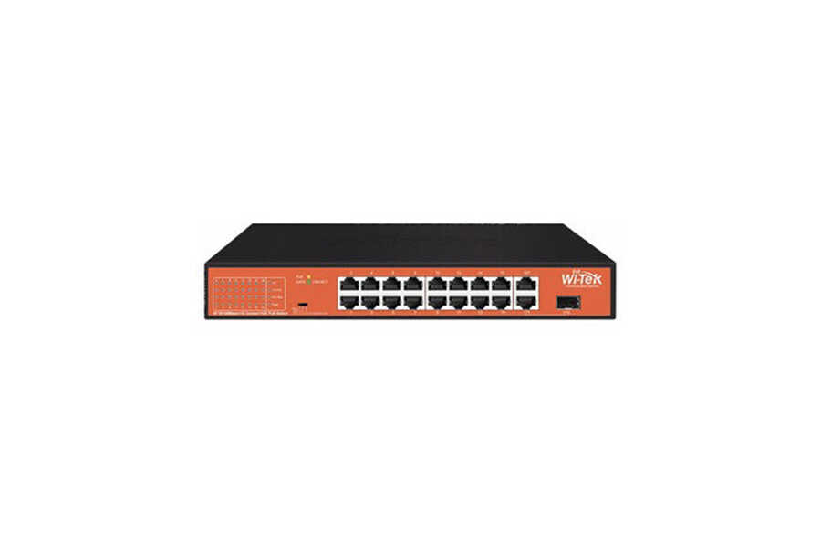 WI-TEK WI-PS518G  16FE   1GE  1Combo SFP HiPoE   250M Watchdog   200W Switch