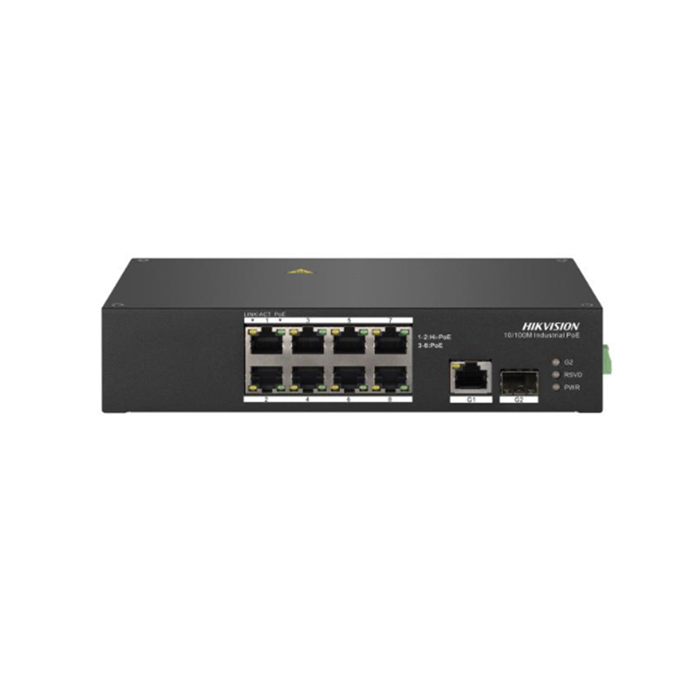 Hikvision DS-3T0310HP 8 Port Hi-PoE Yönetilemez Endüstriyel Switch