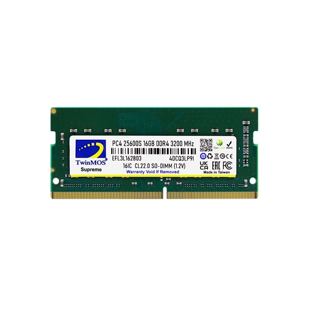 Twınmos 16GB 3200Mhz DDR4 MDD416GB3200N Notebook RAM
