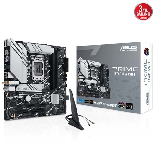Asus Prıme B760M-A WIFI 4xDDR5 HDMI/DP 2xM.2 1xGLAN 1700P Anakart