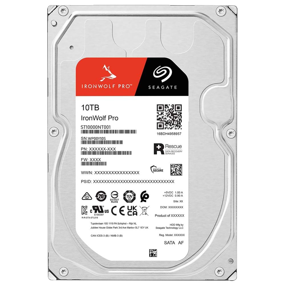 Seagate Ironwolf Pro 10TB 7200RPM 256MB SATA3 6Gbit/sn ST10000NT001 NAS HDD