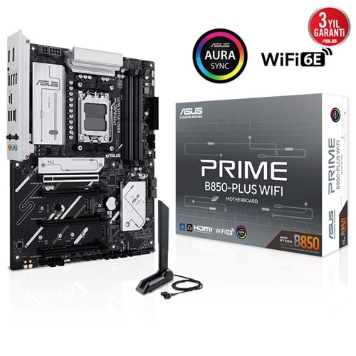Asus Prıme B850-PLUS WIFI 4xDDR5 DP/HDMI 3xM.2 AM5 Anakart