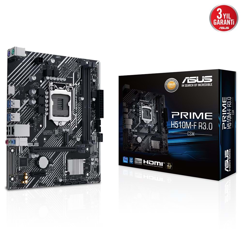 Asus Prıme H510M-F R3.0-CSM H510 2xDDR4 HDMI 1xGLAN 1xM.2 1200Pin Anakart