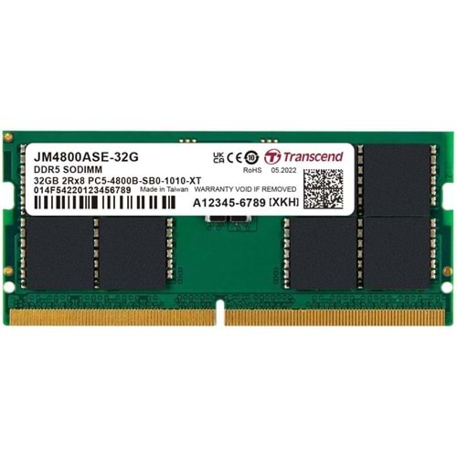 Transcend 32GB 4800MHz DDR5 Notebook RAM JM4800ASE-32G
