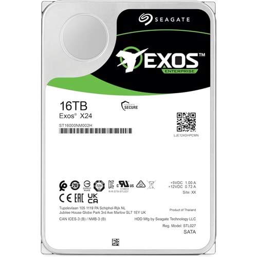 Seagate Exos X16 16TB 7200RPM 512E SATA3 6Gbit/sn ST16000NM002H HDD