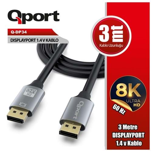 Qport Q-DP34 1.4V Dısplay Kablo 3M
